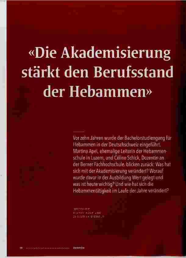Vorschauseite 1: Die Akademisierung stärkt den Berufsstand der Hebammen