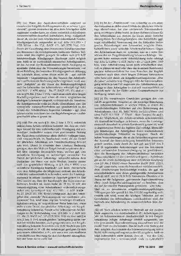 Vorschauseite 4: Außerordentliche Kündigung Entgeltfortzahlungskosten TV-L § 34 Abs. 2; BGB § 626