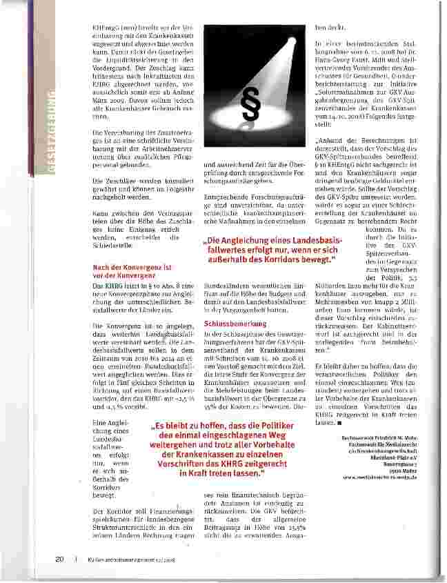 Vorschauseite 4: Chancen und Risiken für die Krankenhäuser