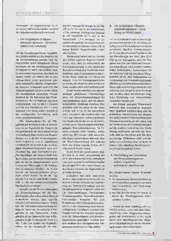 Vorschauseite 4: Pflegepersonaluntergrenzen - der Spagat zwischen Anspruch und Wirklichkeit