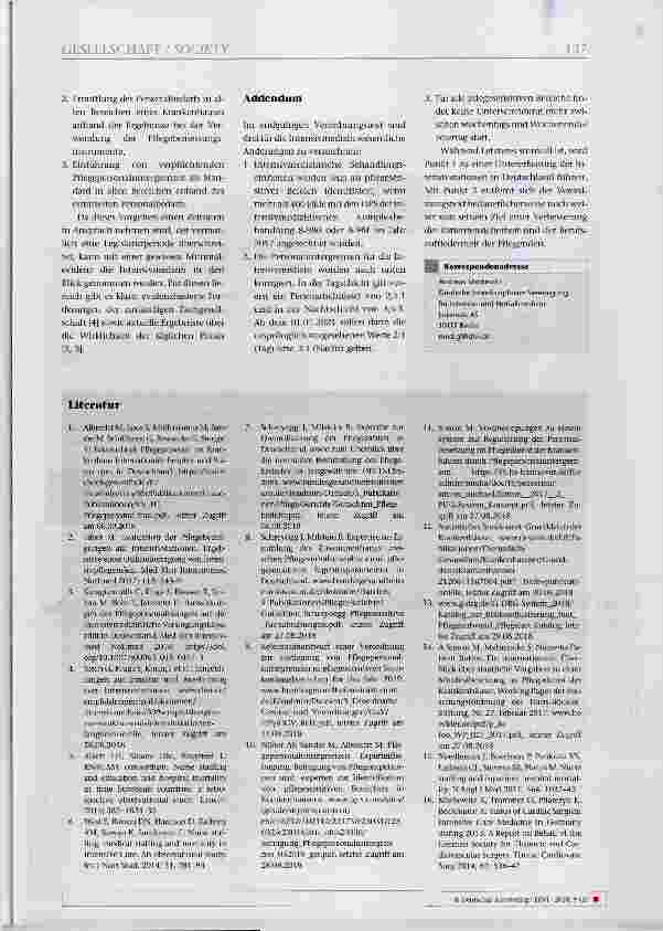 Vorschauseite 6: Pflegepersonaluntergrenzen - der Spagat zwischen Anspruch und Wirklichkeit