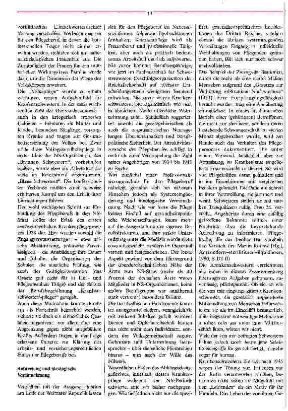 Vorschauseite 4: Gehorsame Übernahme der neuen Wertmaßstäbe Gedanken zum Pflegeberuf im Dritten Reich
