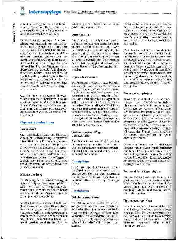 Vorschauseite 3: Pflege von Patienten, die aufgrund von erhöhtem Hirndruck mit einer externen Ventrikelmeßsonde und Liquorableitung versehen wurden