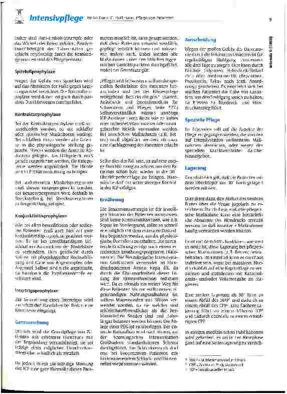 Vorschauseite 4: Pflege von Patienten, die aufgrund von erhöhtem Hirndruck mit einer externen Ventrikelmeßsonde und Liquorableitung versehen wurden