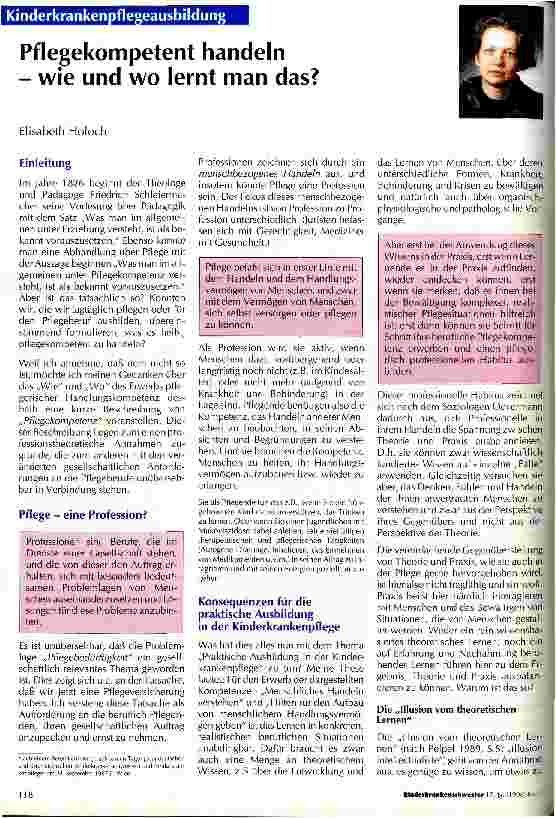 Vorschauseite 1: Pflegekompetent handeln - wie und wo lernt man das?