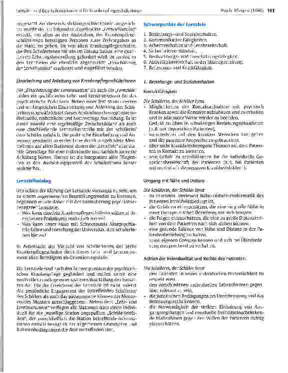 Vorschauseite 2: Lernzielund Beurteilungskonzept für KrankenpflegeschülerInnen in der Akutpsychiatrie