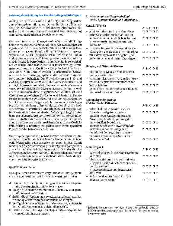 Vorschauseite 4: Lernzielund Beurteilungskonzept für KrankenpflegeschülerInnen in der Akutpsychiatrie