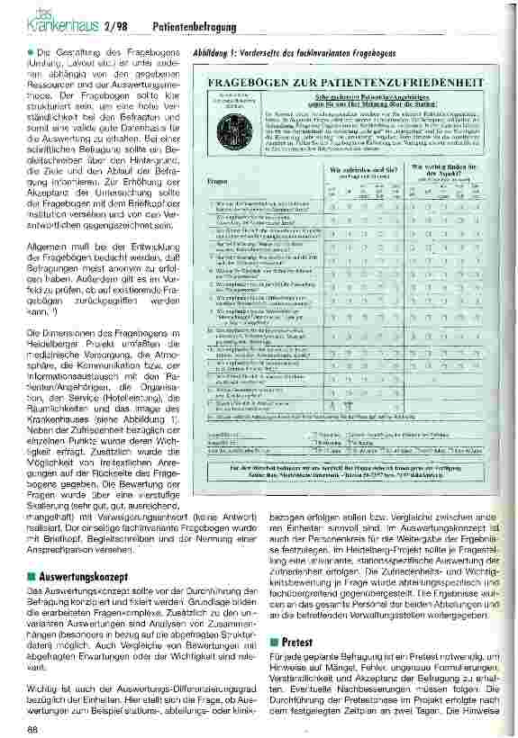 Vorschauseite 3: Untersuchungen zur Patientenzufriedenheit über einen fachinvarianten standardisierten Fragebogen