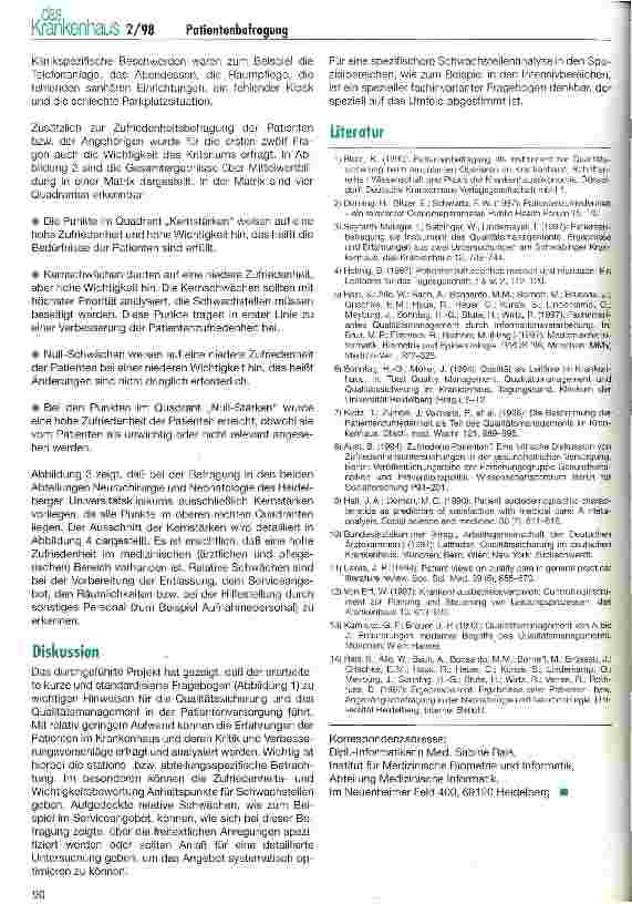 Vorschauseite 5: Untersuchungen zur Patientenzufriedenheit über einen fachinvarianten standardisierten Fragebogen
