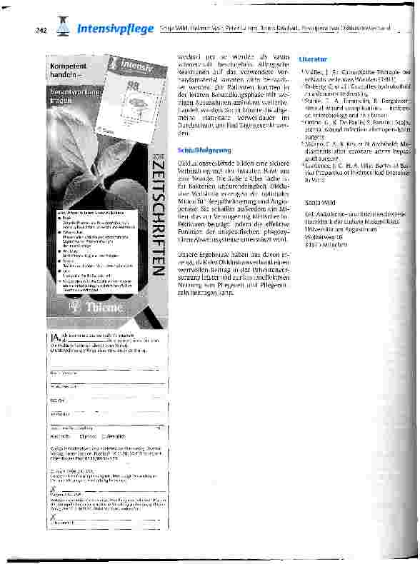 Vorschauseite 3: Postoperativer Okklusionsverband als Prävention und Therapie von sternalen Wundheilungsstörungen nach herzchirurgischen Operationen