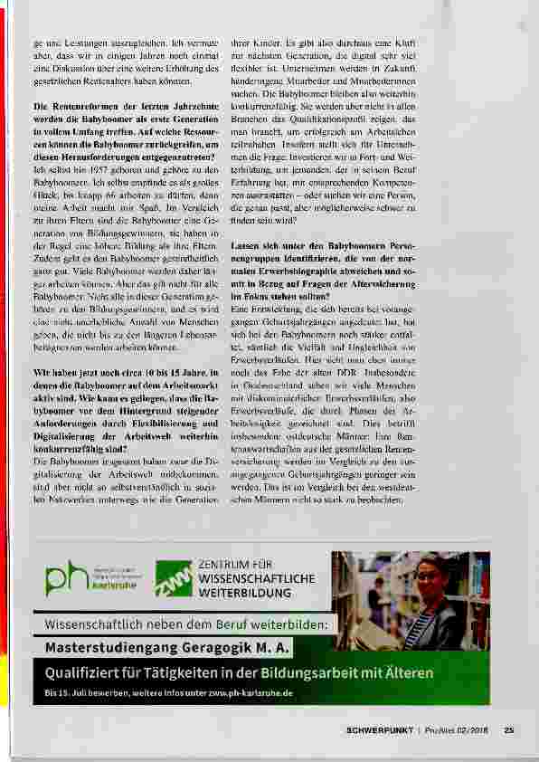 Vorschauseite 2: Die Babyboomer kommen in die Lebensphase Alter