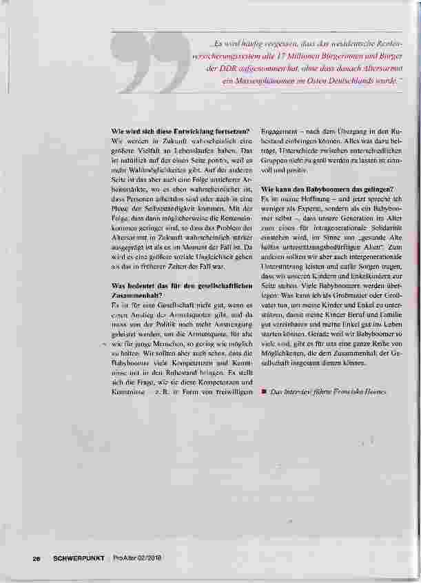 Vorschauseite 3: Die Babyboomer kommen in die Lebensphase Alter