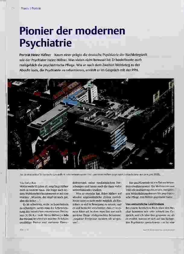 Vorschauseite 1: Pionier der modernen Psychiatrie