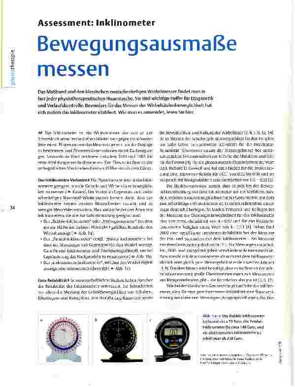 Vorschauseite 1: Assessment: Inklinometer Bewegungsausmaße messen