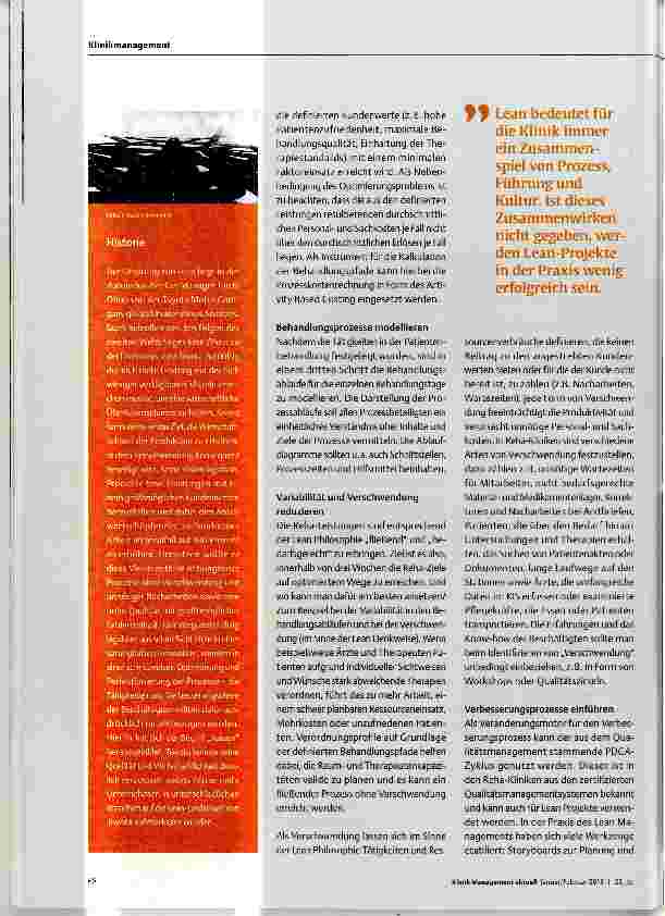 Vorschauseite 2: Lean Healthcare als Chance im Wettbewerb?