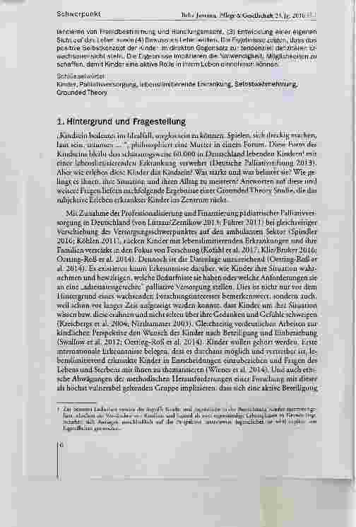 Vorschauseite 2: Kindsein mit einer iebensiimitierenden Erkrankung Erieben und Strategien aus Kinderund Jugend Perspektive