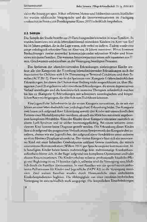 Vorschauseite 4: Kindsein mit einer iebensiimitierenden Erkrankung Erieben und Strategien aus Kinderund Jugend Perspektive