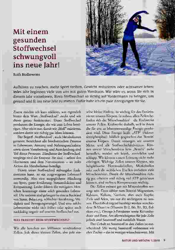 Vorschauseite 1: Mit einem gesunden Stoffwechsel schwungvoll ins neue Jahr!