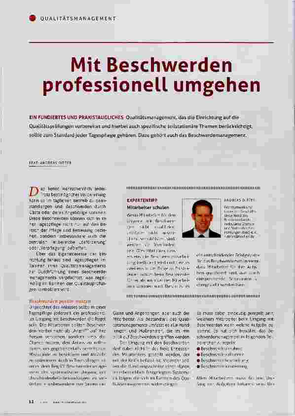Vorschauseite 1: Mit Beschwerden professionell umgehen