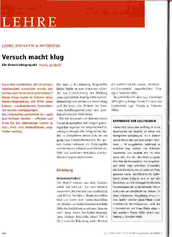 Vorschauseite 1: Versuch macht klug