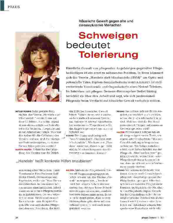 Vorschauseite 1: Schweigen bedeutet Tolerierung