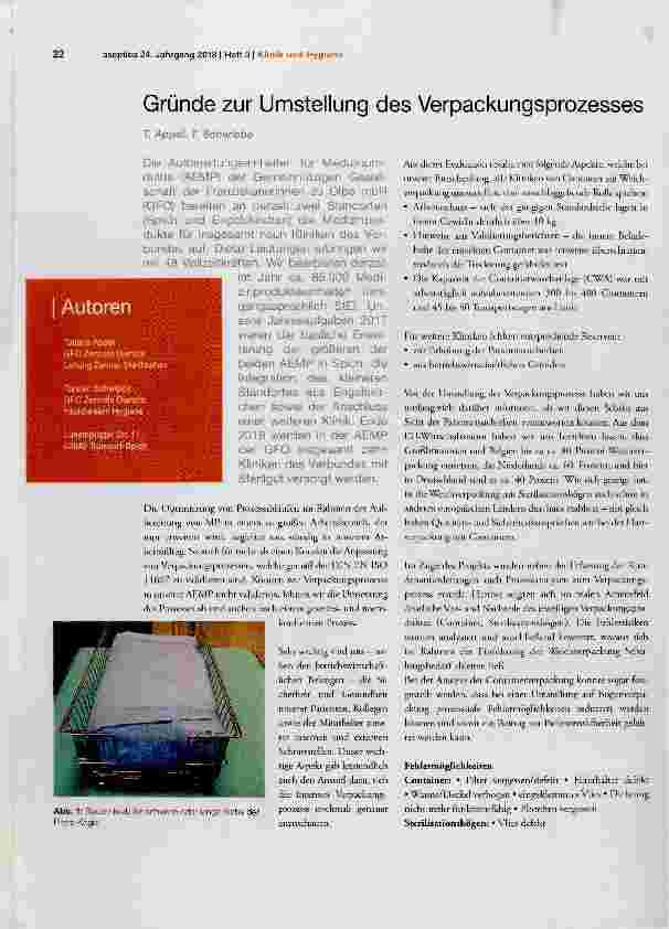 Vorschauseite 1: Gründe zur Umstellung des Verpackungsprozesses