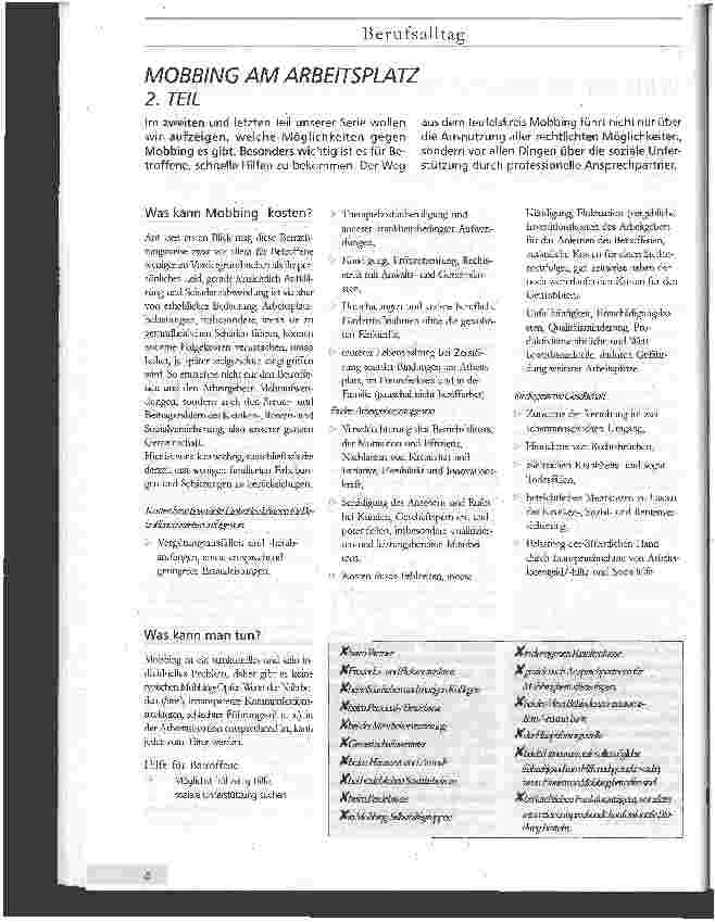 Vorschauseite 1: Mobbing am Arbeitsplatz 2. Teil