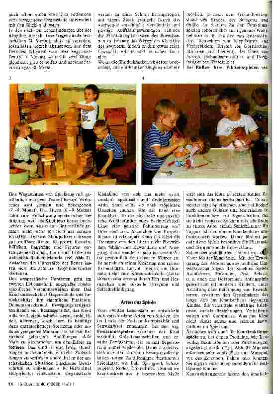 Vorschauseite 2: Die Bedeutung des Spiels und die Spielzeugausstattung in der Kinderklinik