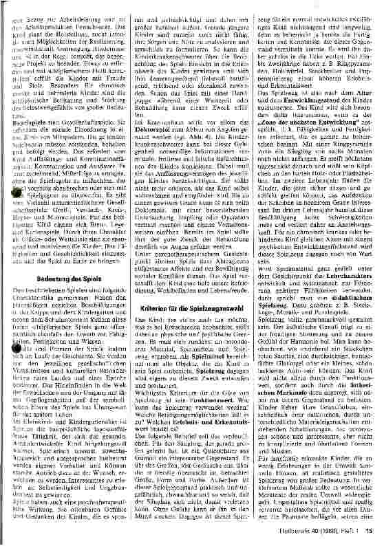 Vorschauseite 3: Die Bedeutung des Spiels und die Spielzeugausstattung in der Kinderklinik