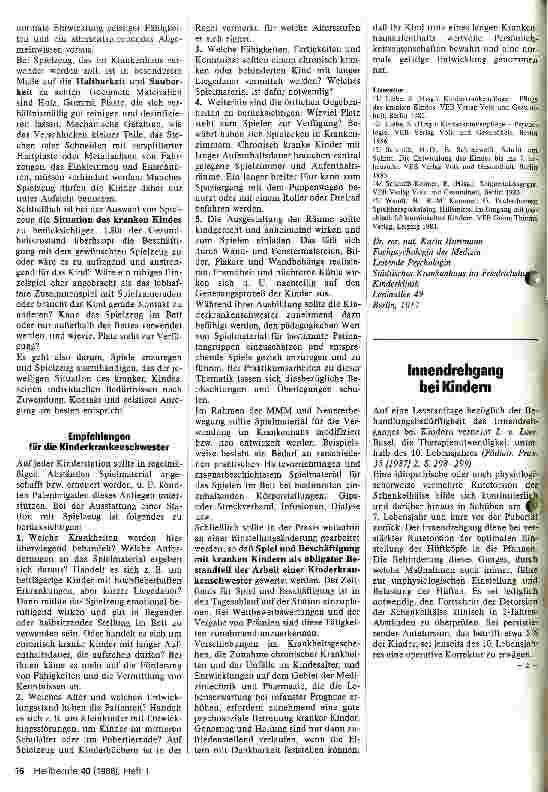 Vorschauseite 4: Die Bedeutung des Spiels und die Spielzeugausstattung in der Kinderklinik