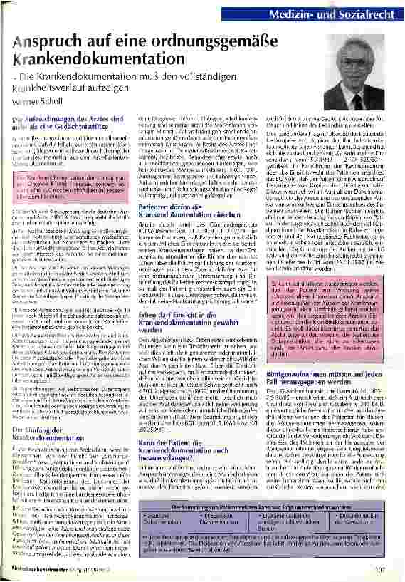 Vorschauseite 1: Anspruch auf eine ordnungsgemäße Krankendokumentation