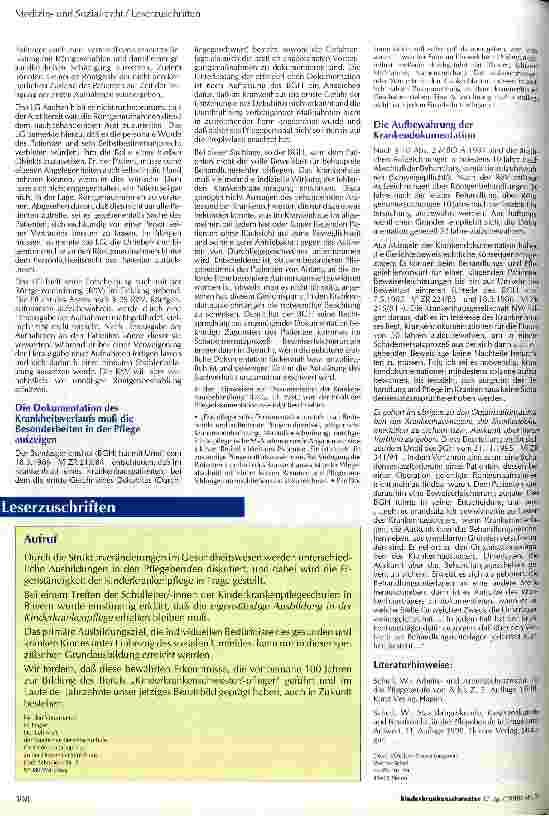 Vorschauseite 2: Anspruch auf eine ordnungsgemäße Krankendokumentation