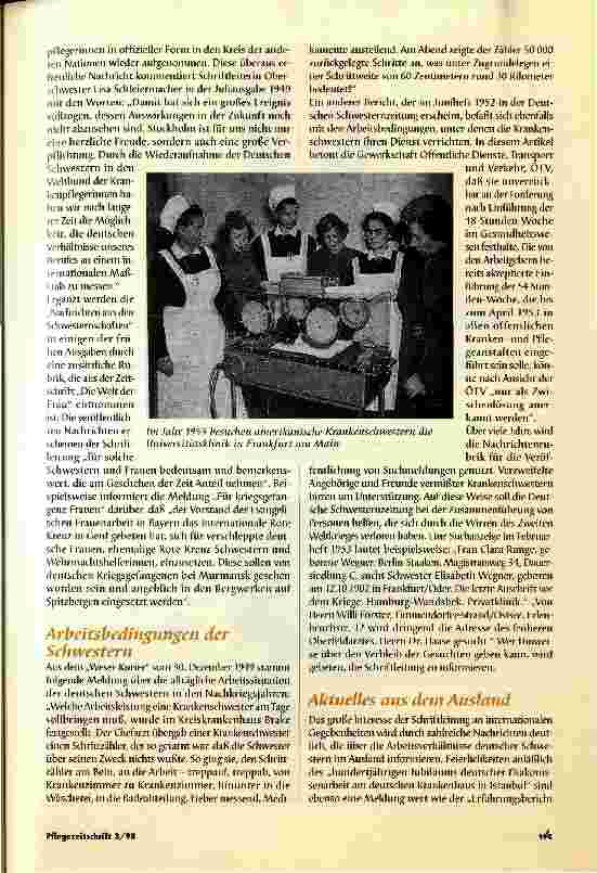 Vorschauseite 2: 50 Jahre Pflegezeitschrift: Der Nachrichtenteil - Verbindung nach draußen