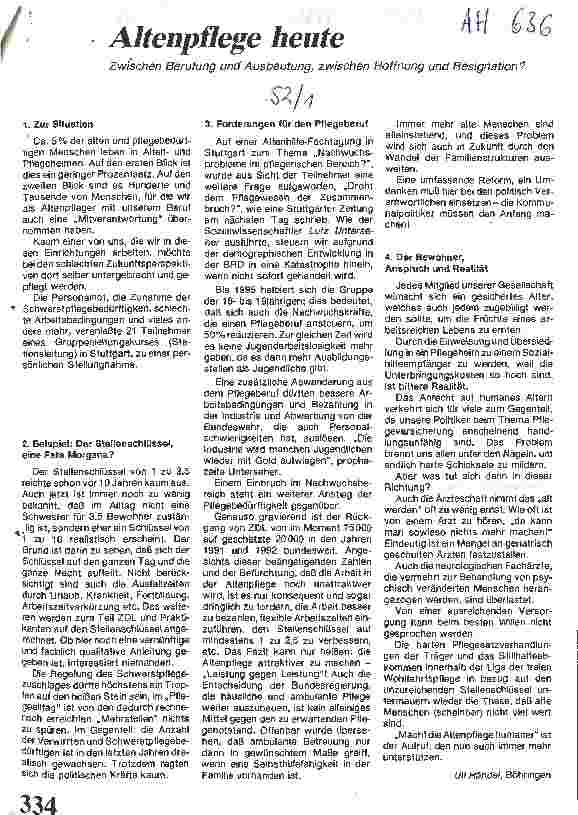 Vorschauseite 1: Altenpflege heute