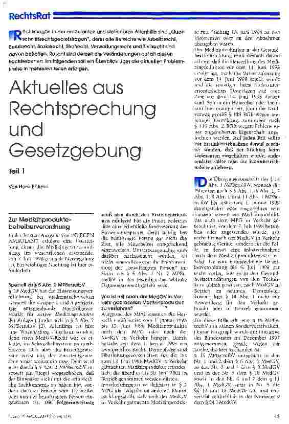 Vorschauseite 1: Aktuelles aus Rechtsprechung und Gesetzgebung (Teil 1)