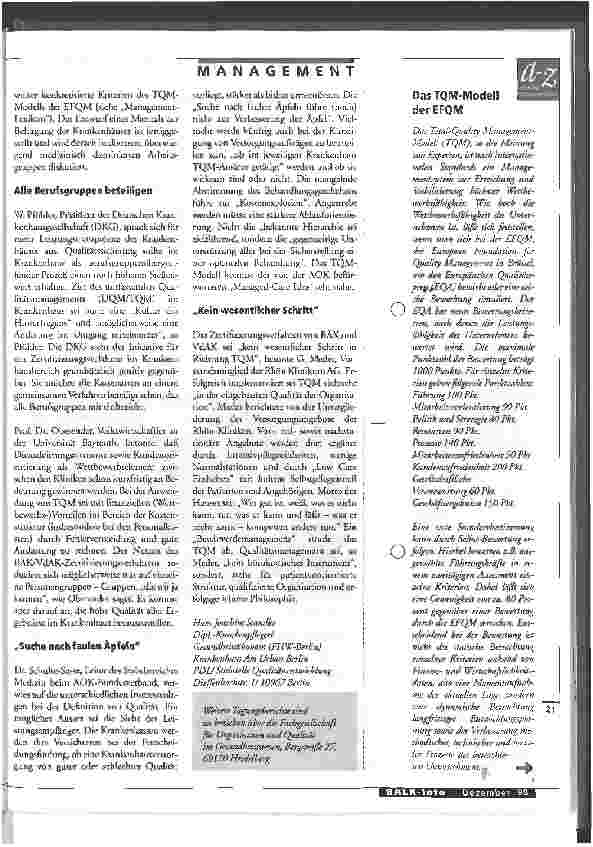 Vorschauseite 2: Bericht von der 5. Jahrestagung für Qualität in Heidelberg