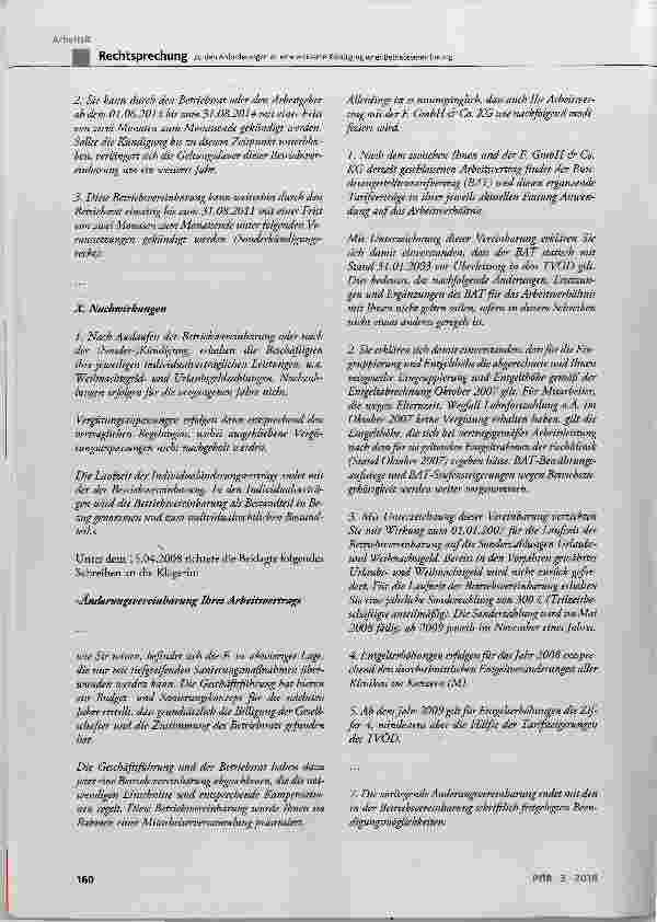 Vorschauseite 4: Zu den Anforderungen an eine wirksame Kündigung einer Betriebsvereinbarung