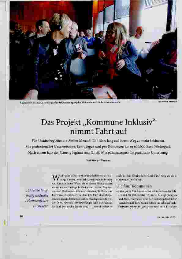 Vorschauseite 1: Das Projekt „Kommune Inklusiv“ nimmt Fahrt auf