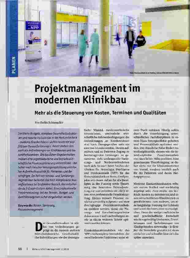 Vorschauseite 1: Projektmanagement im modernen Klinikbau
