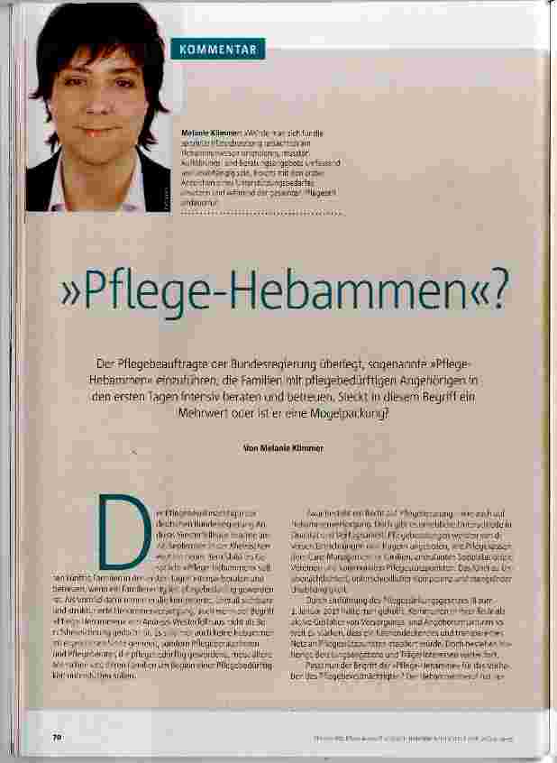 Vorschauseite 1: »Pflege-Hebammen«?