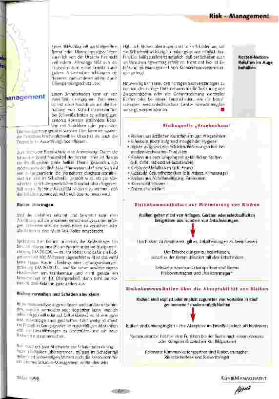 Vorschauseite 2: Risikokommunikation im Krankenhaus Auf den Ernstfall vorbereitet sein