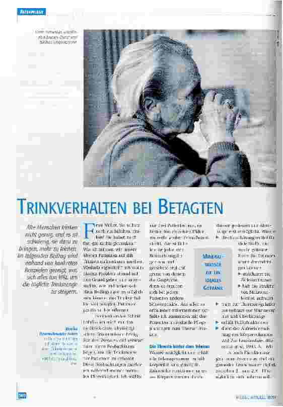 Vorschauseite 1: Trinkverhalten bei Betagten