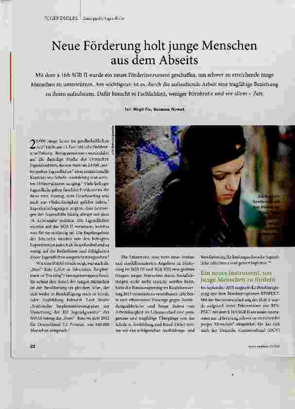 Vorschauseite 1: Neue Förderung holt junge Menschen aus dem Abseits