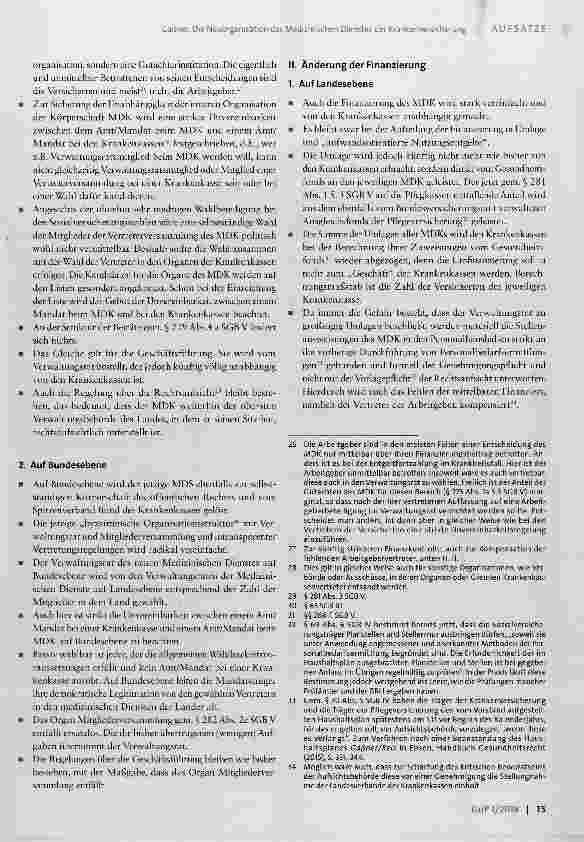Vorschauseite 4: Die Neuorganisation des Medizinischen Dienstes der Krankenversicherung zur Sicherung seiner Unabhängigkeit von den gesetzlichen Krankenkassen