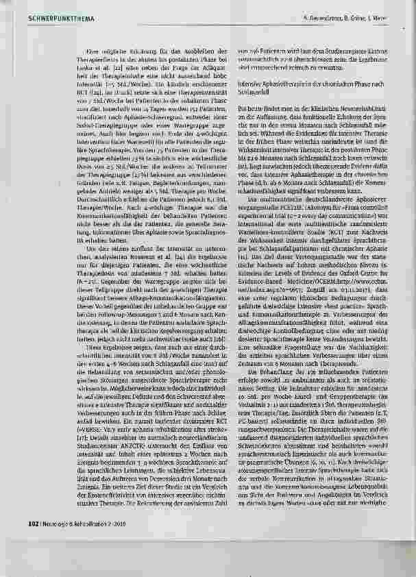 Vorschauseite 4: Intensive Aphasietherapie:Evidenz und Umsetzung im ambulanten und (teil-)stationären Setting