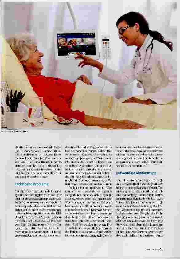 Vorschauseite 2: Infotainnnent am Bett Der integrierte Patient