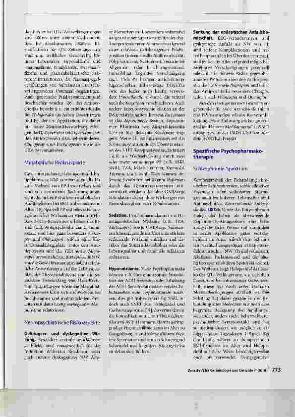 Vorschauseite 4: Psychopharmakotherapie bei älteren Menschen mit schweren psychischen Erkrankungen