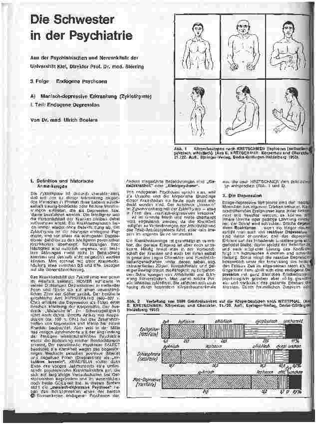 Vorschauseite 1: Die Schwester in der Psychiatrie 3. Folge: Endogene Psychosen A) Manisch-depressive Erkrankungen (Zyklothymie)