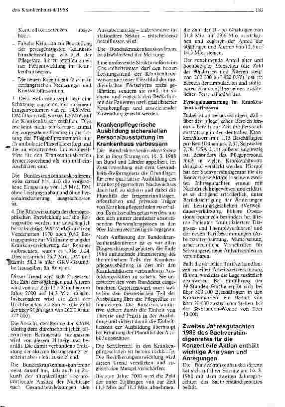 Vorschauseite 2: Bundeskrankenhauskonferenz tagte in Bonn Stellungsnahme zum Referentenentwurf eines Gesundheits-Reformgesetzes