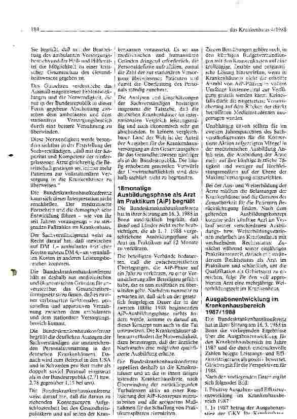 Vorschauseite 3: Bundeskrankenhauskonferenz tagte in Bonn Stellungsnahme zum Referentenentwurf eines Gesundheits-Reformgesetzes
